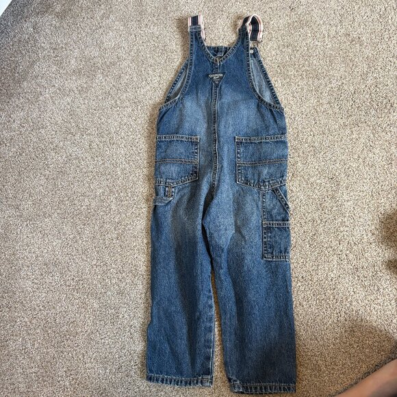 Oshkosh B'Gosh Jean Denim Overalls Canvas Straps Kids Toddler Size 3T - Picture 6 of 10